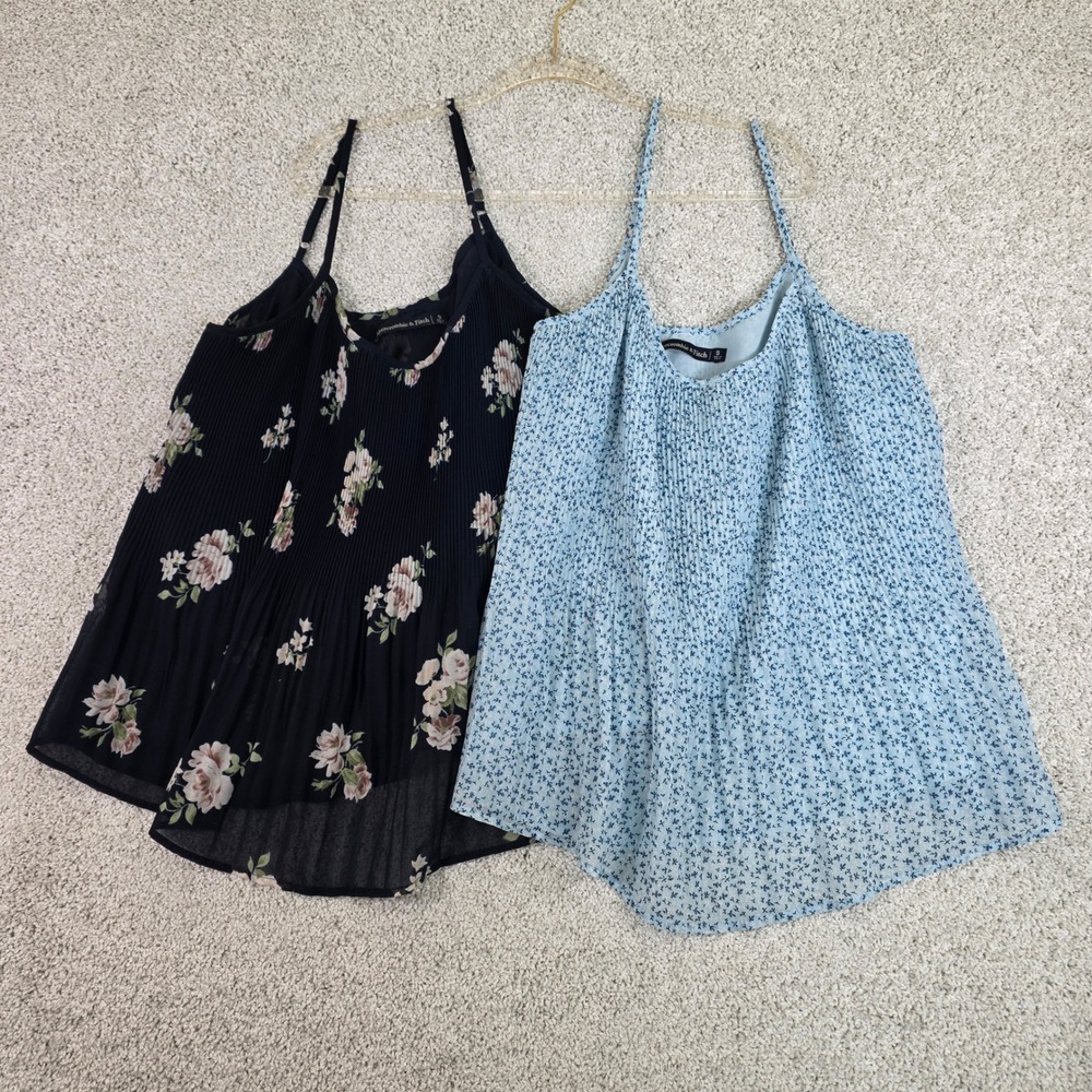 Abercrombie & Fitch Tops Small Lot 2 Womens Pleated Chiffon Floral Cami Bundle